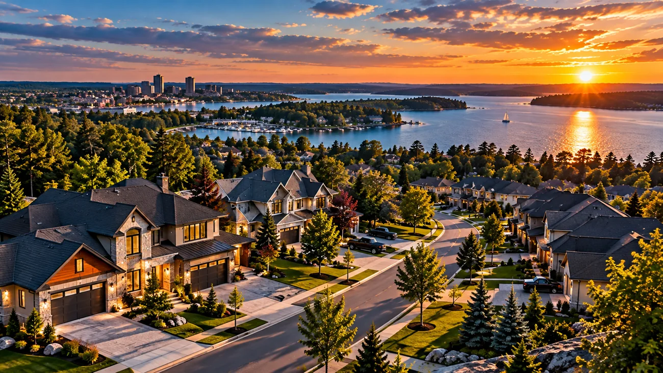 Aerial view of a residential neighbourhood